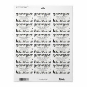 Étiquette Black & Gold Pine & Berries Adresse de vacances (Feuille entière)