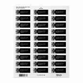 Étiquette Black Halloween Lace Skeletons Adresse Mariage (Feuille entière)