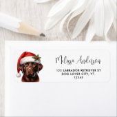 Étiquette Black Lab Holiday - Chien Noël - Black Lab (En situation)