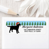 Étiquette Black Labrador Christmas Père Noël Adresse de reto (En situation)