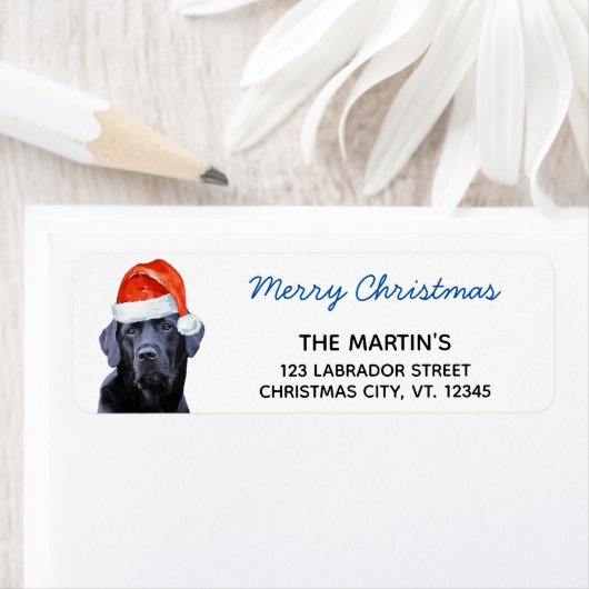 Étiquette Black Labrador Retriever Christmas mignon Chien Pè (En situation)