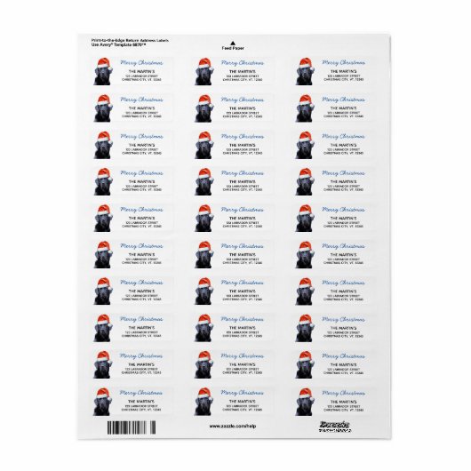 Étiquette Black Labrador Retriever Christmas mignon Chien Pè (Feuille entière)