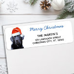 Étiquette Black Labrador Retriever Christmas mignon Chien Pè<br><div class="desc">Envoyez des voeux de Noël avec cet adorable étiquettes de adresse de Chien de Père Noël du Labrador noir. Personnalisez avec votre nom et votre adresse. Ce étiquette de adresse de Noël noir du labrador sera un favori des amoureux du labrador. Visitez notre collection pour les cartes de noël de...</div>