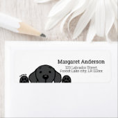 Étiquette Black Labrador Watching Adresse de retour (En situation)