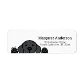 Étiquette Black Labrador Watching Adresse de retour (Devant)