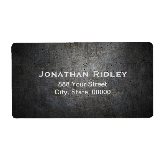 Étiquette Black METAL Shipping Labels (Devant)