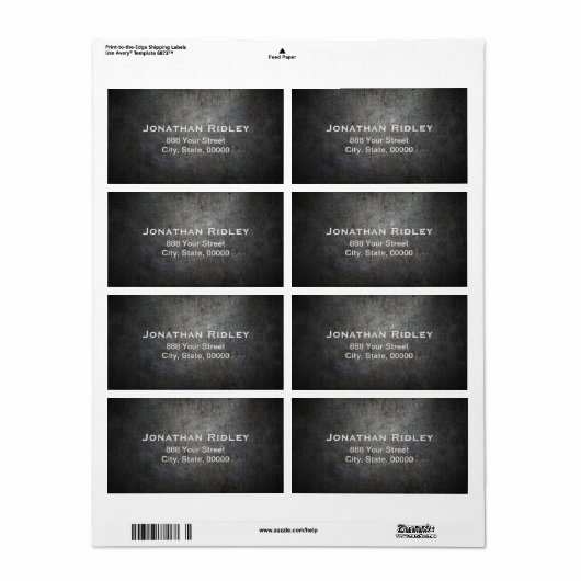 Étiquette Black METAL  Shipping Labels (Feuille entière)