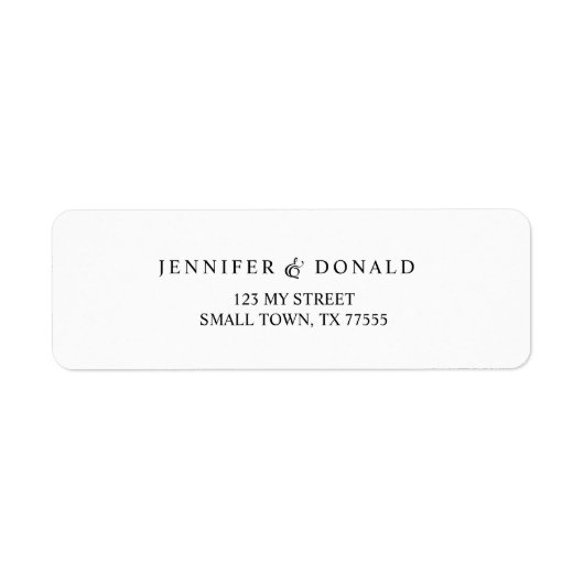 Étiquette Black Modern Simple Script Adresse (Devant)