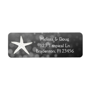 Étiquette Black Oceanic Starfish Return Address Labels