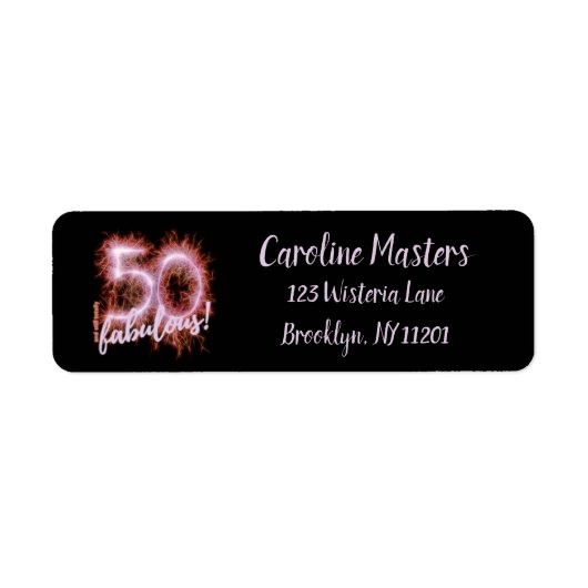 Étiquette Black Pink 50 et toujours Fabulous 50th Birthday P (Devant)