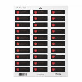 Étiquette Black Red Apple Preschool Graduation Address Label (Feuille entière)