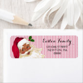 Étiquette Black Santa Claus Cranberry Stripe Label (En situation)