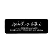 Étiquette Black Script Simple Return Address (Devant)