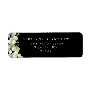Étiquette Black Snowberry+Eucalyptus Adresse de retour