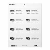 Étiquette Black Text Meilleurs T-shirts et cadeaux Baba (Feuille entière)