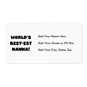 Étiquette Black Text Meilleurs T-shirts et cadeaux Nanna