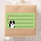 Étiquette Black Tri Australian Shepherd avec Lune et étoiles (En situation)