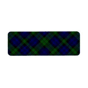 Étiquette Black Watch Tartan bleu vert Plaid