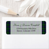 Étiquette Black Watch Tartan Scottish Adresse de retour (En situation)