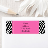 Étiquette Black, White and Hot Pink Zebra (En situation)