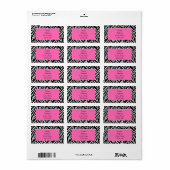 Étiquette Black, White and Hot Pink Zebra (Feuille entière)