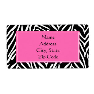 Étiquette Black, White and Hot Pink Zebra