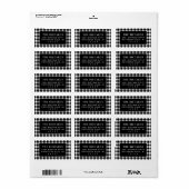 Étiquette Black White Buffalo Plaid Holiday Adresse de retou (Feuille entière)