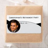 Étiquette Black & White Custom Photo Paper Name Tag (En situation)