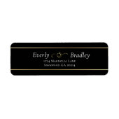 Étiquette Black White Gold Bordure Élégante Typographie de s (Devant)