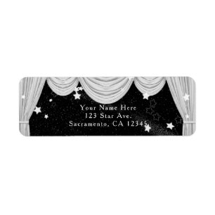 Étiquette Black & White HOLLYWOOD rideaux Invitation