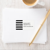 Étiquette Black White Horizontal Preppy Stripe Nom monogram (En situation)