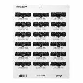 Étiquette Black White Lace Mariage LOVE Adresse (Feuille entière)