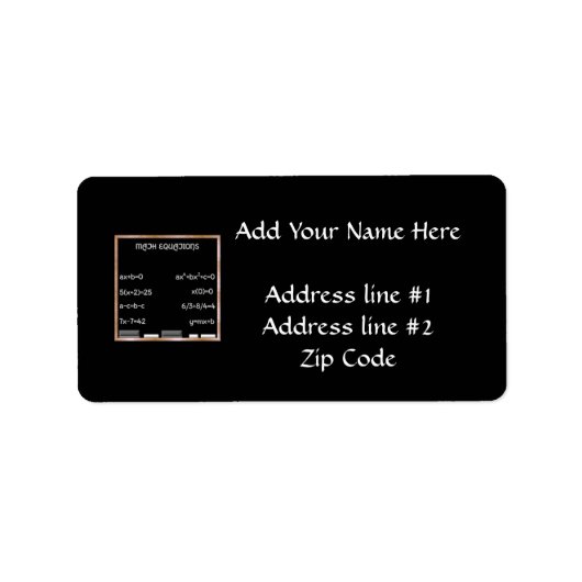 Étiquette Blackboard avec équations de math (Devant)