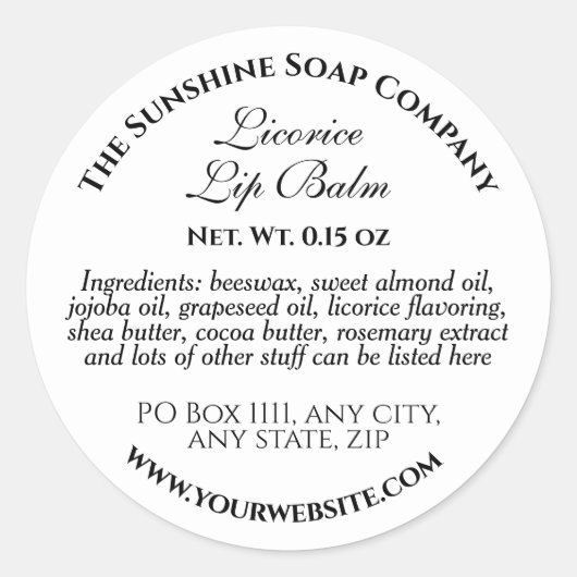 Étiquette blanc à lèvres (Devant)