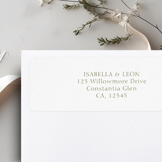 Étiquette Blanc | Adresse de retour de mariage simple