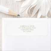 Étiquette Blanc | Adresse de retour de mariage simple (En situation)