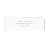Étiquette Blanc | Adresse de retour de mariage simple (Devant)