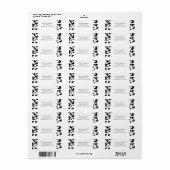 Étiquette Blanc avec Black Butterflies Party Invitation (Feuille entière)