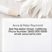 Étiquette blanc avec nom et adresse (En situation)