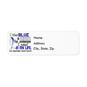Étiquette Blanc bleu pour quelqu'un j'ai besoin de SAL