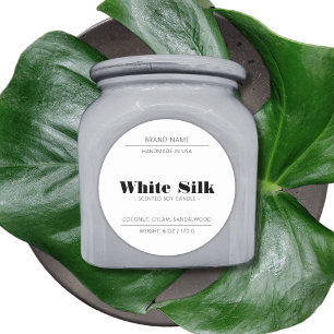 Étiquette blanc emballage de produit de bougie
