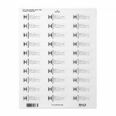 Étiquette Blanc et noir| Adresse de retour moderne (Feuille entière)