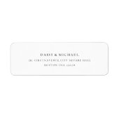 Étiquette Blanc et Noir Classic Moderne Adresse de retour L (Devant)