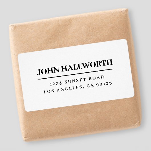 Étiquette Blanc et noir moderne