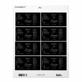 Étiquette blanc et noir personnalisable (Feuille entière)