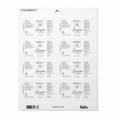 Étiquette blanc et noir personnalisable (Feuille entière)