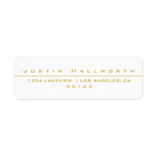 Étiquette Blanc et or au style unique (Devant)