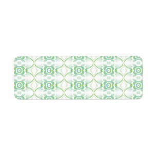 Étiquette Blanc et pâle - modèle de fleur vert