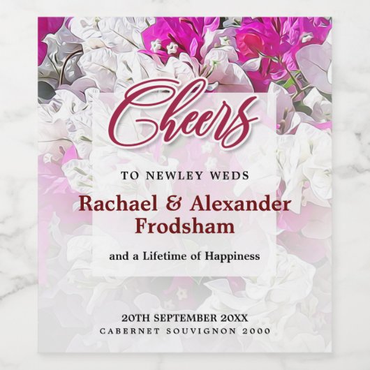 Étiquette blanc et rouge rose (Étiquettes simples)