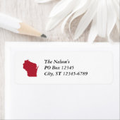Étiquette Blanc et Rouge Wisconsin (En situation)